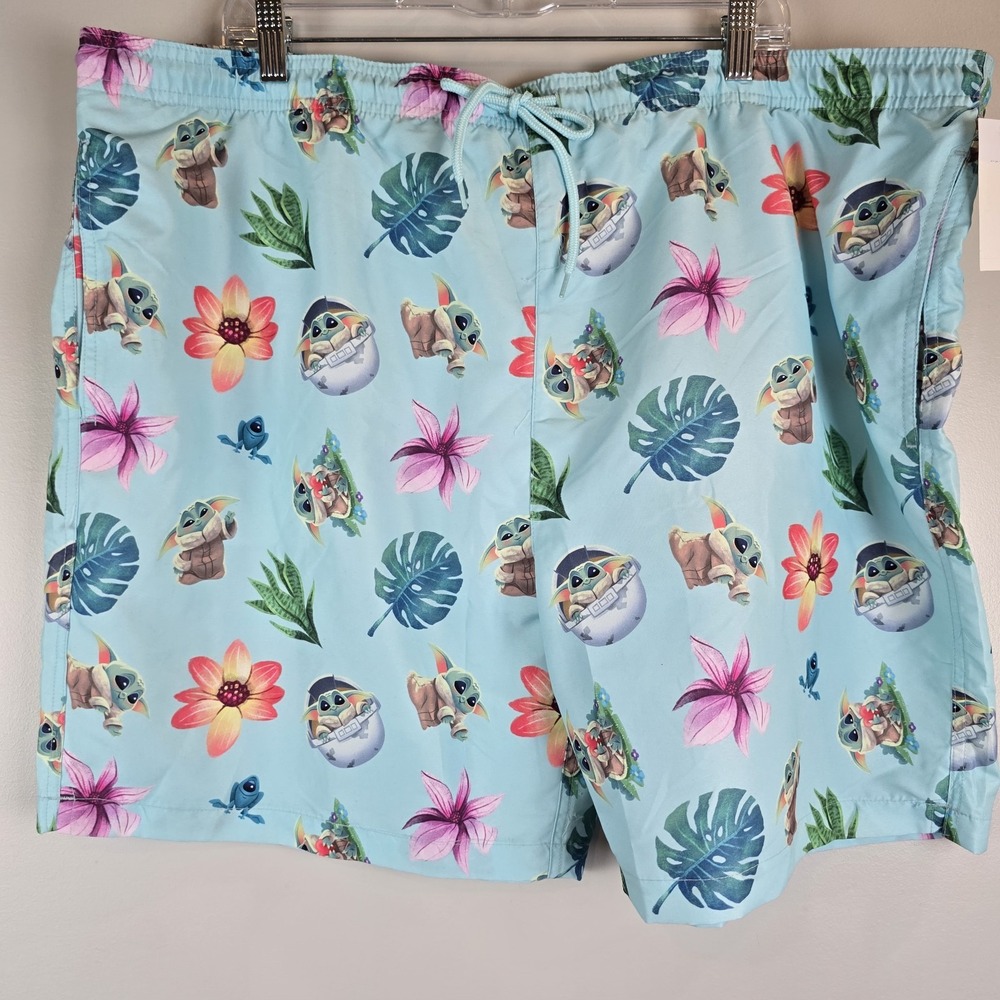 Star‎ Wars Mandalorian Baby Yoda Men's Swim Trunks Shorts 2X.A122